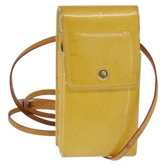 LOUIS VUITTON Monogram Vernis Walker Wallet Lime Yellow LV Auth BA6985 - Picture 1 of 16